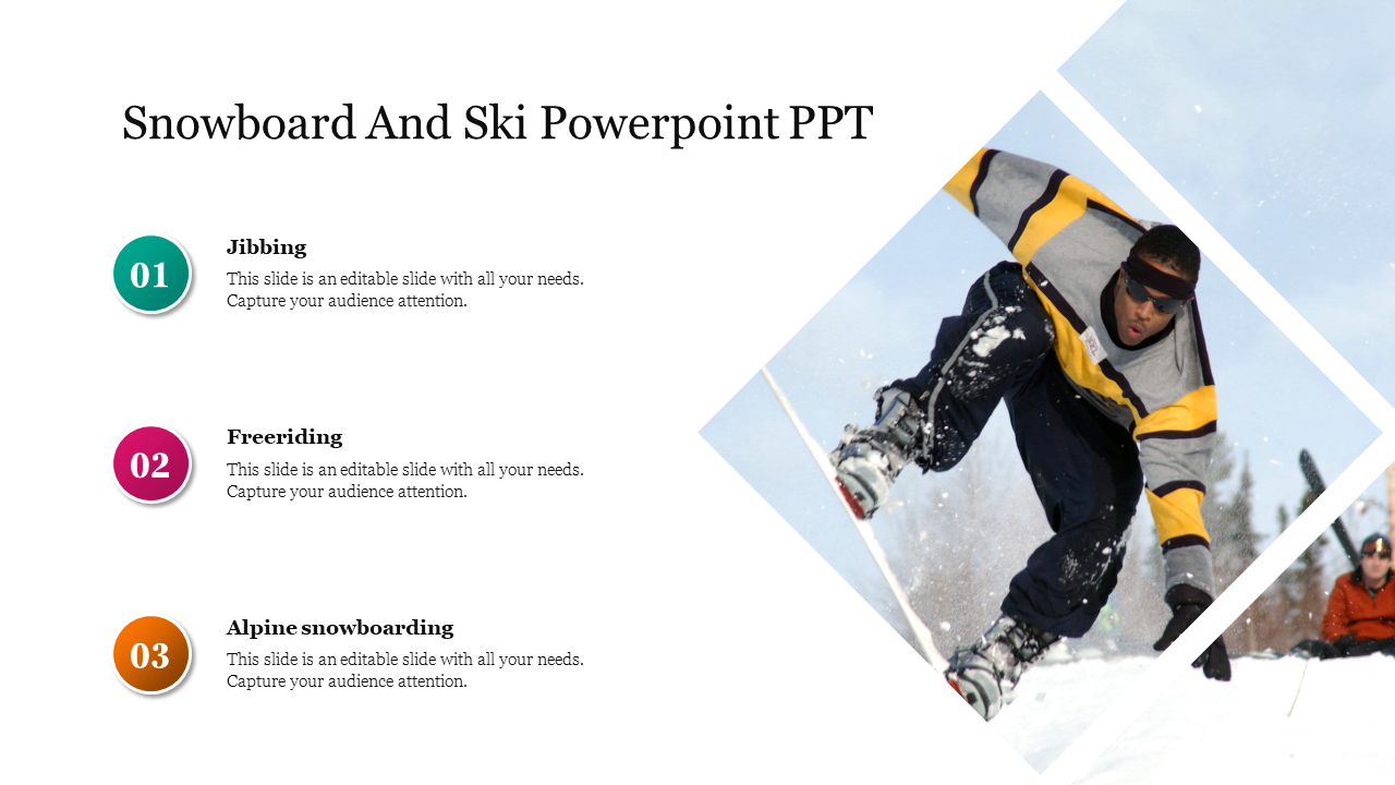 Creative Snowboard And Ski Powerpoint PPT